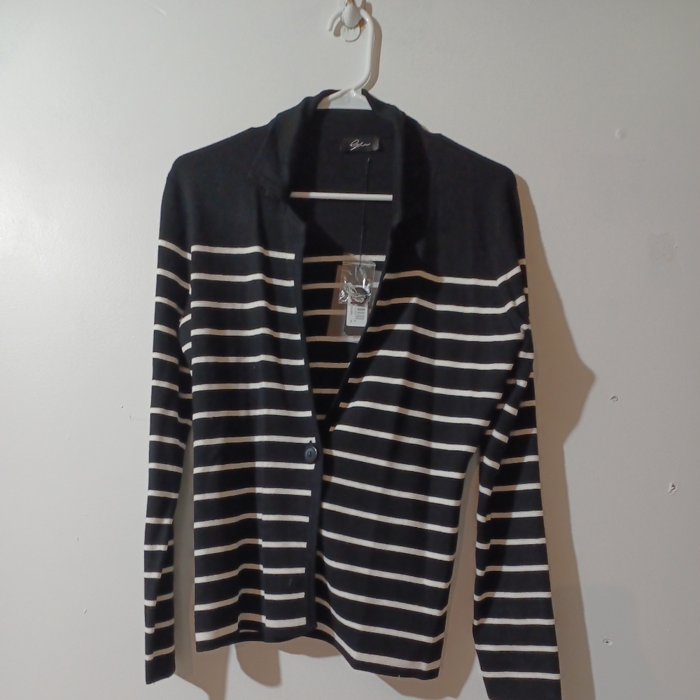 Lyn Womens Sweater Medium Black And White New With Tag